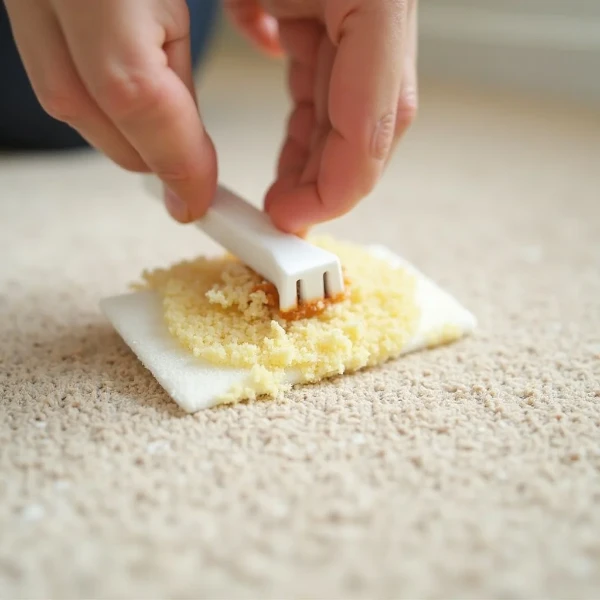 Étape 1 : Enlever les solides (Ne frottez pas !)